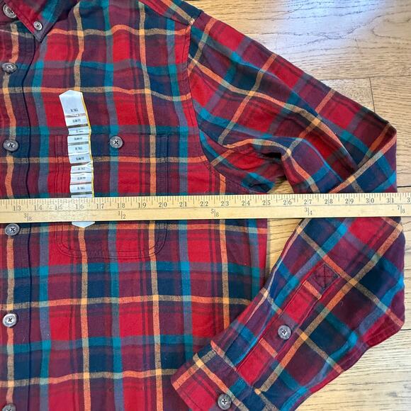 Duluth Trading Free Swingin Flannel Mens XLT SLIM FIT Shirt Red Work Plaid - Picture 6 of 8